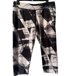 adidas Black and White Abstract Cropped Leggings